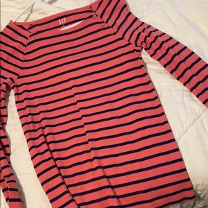 Striped long sleeve boat neck Henley